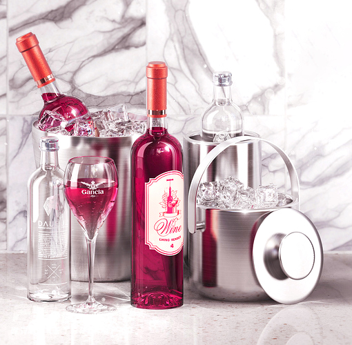 Render de botella de vino por Weng Jie